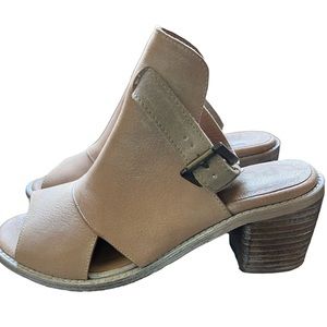 Roan by Bed Stu Christine Sling Back Sandal Heel Women size 6.5 Tan